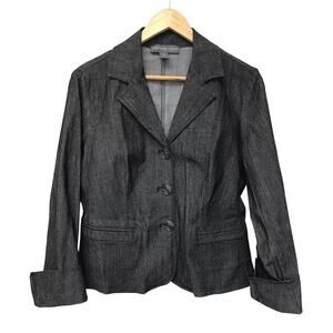 Josephine Chaus Jacket Womens 4 Black Denim Stretch Blazer